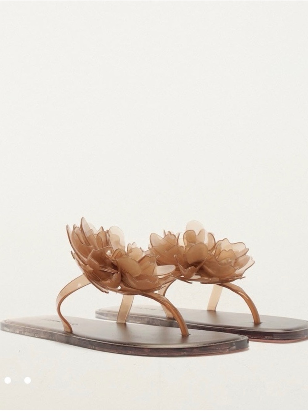 Farm Rio caramel jelly flower flat sandals NIB